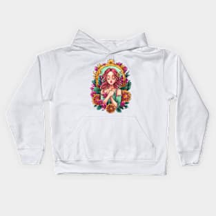 Zodiac Sign Virgo Art Deco Watercolour Kids Hoodie